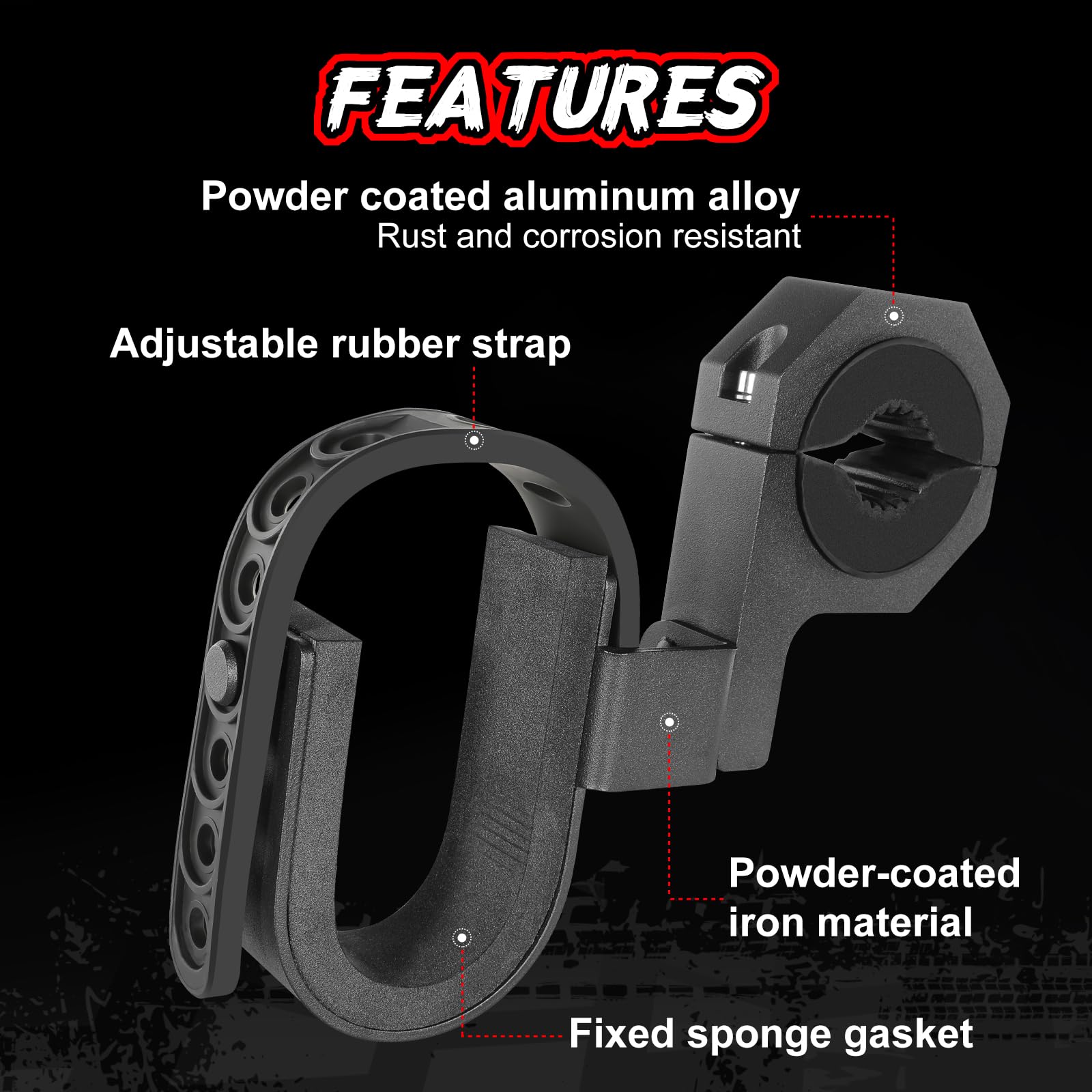 Auto Power Plus UTV Hunting Tool Rack Holder Utility Roll Bar Shovel Bow Brackets Fit for 1”-2” Roll Bar UTV Hunting Accessories for Polaris Ranger RZR Can-Am Maverick X3/Sport/Defender Glof Cart