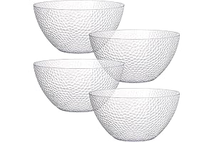 Suwimut Plastic Chip Bowls, 4-Pack 135oz Clear Serving Bowls