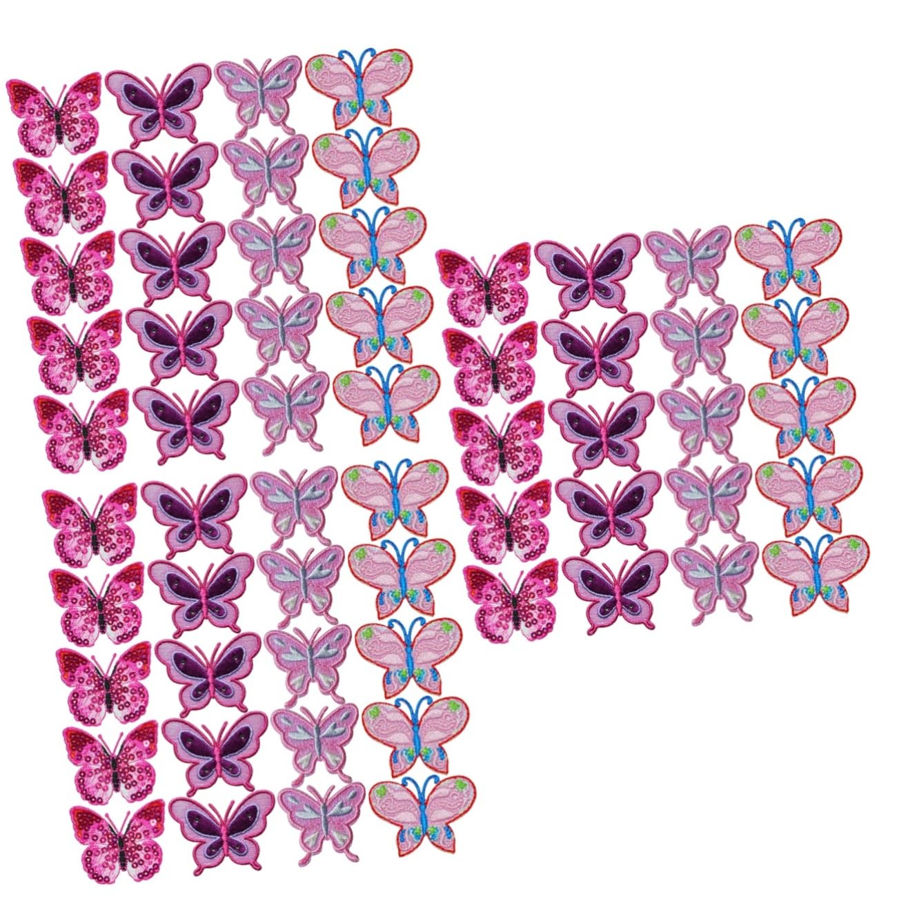 60pezzi Toppe Ricamate Per Abbigliamento Applicazioni Termoadesive Per Jeans Borse e Accessori Facili e Applicare Design