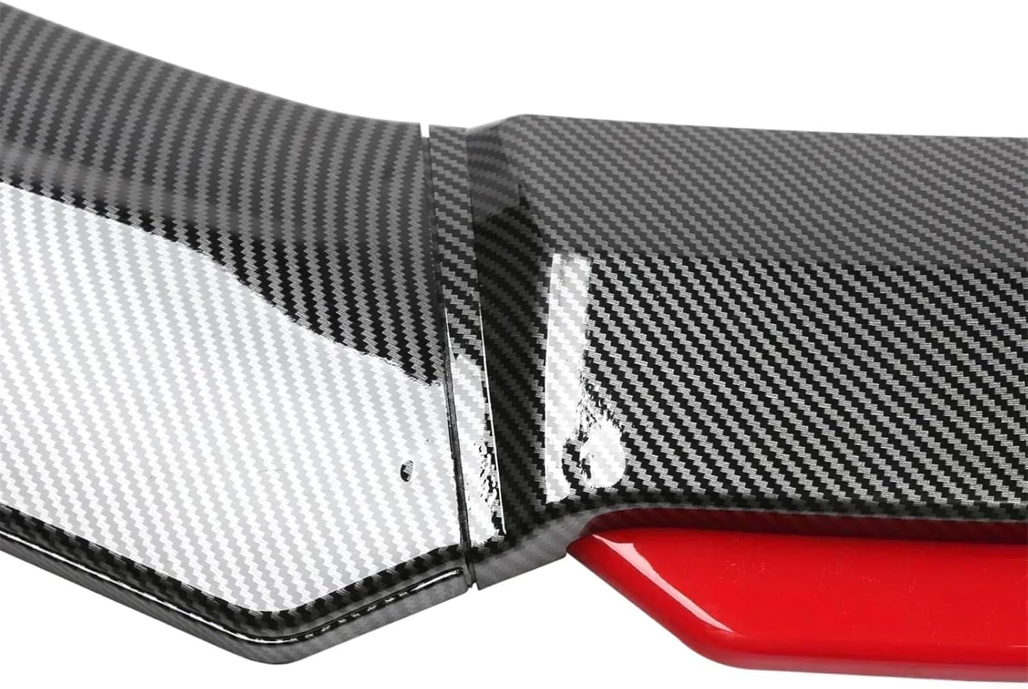 4PCS Car Front Bumper Lip Body Kit Splitter Spoiler Diffuser Trim Air Dam Black，Compatible With Fusion Mondeo 2006-2020(Carbon Fiber and Red)