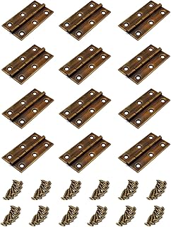 Butt Hinges for Cupboard Cabinet,12-Pack,Susenya Brass Butt Hinges 2″ Antique Gold Brass Kitchen Cabinet Hinges with Mounting Screws