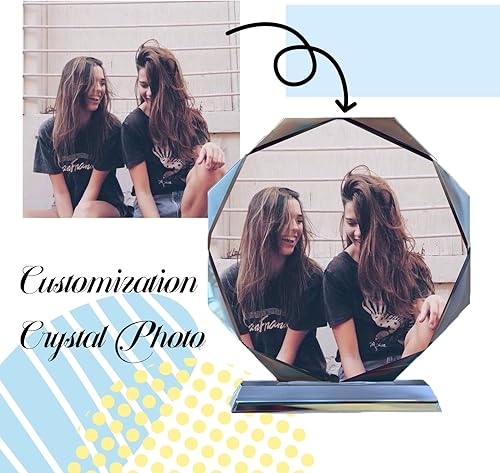 Miniatura 5 de LG LOUIS GARDEN Foto de cristal personalizada, regalos personalizados para el día de San Valentín, cumpleaños, boda, imágenes y texto