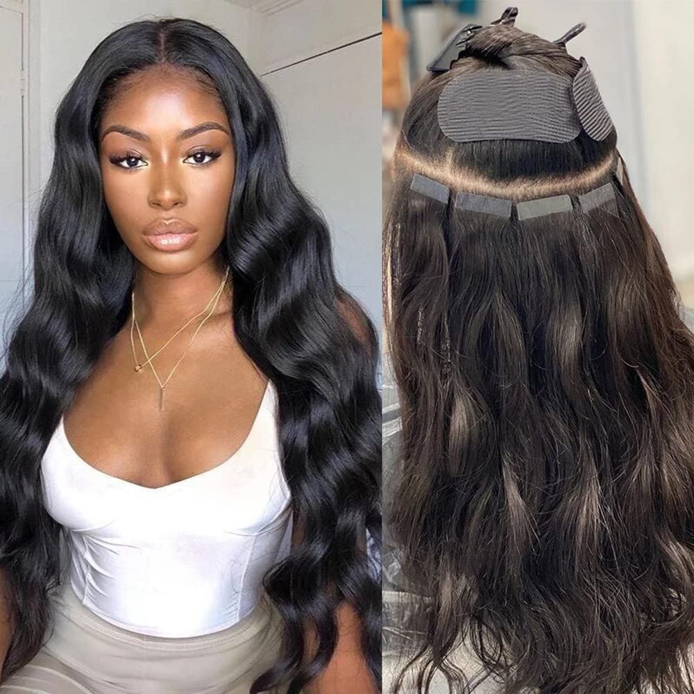 Tape in Hair Extensions Natural Color 100 Real Human Hair