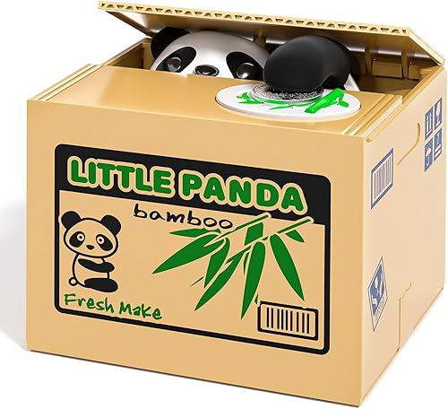 Miniatura 1 de Banco de dinero para robar pandas, alcancía automática para niños, caja de ahorro electrónica para cajeros automáticos, juguetes de cumpleaños,