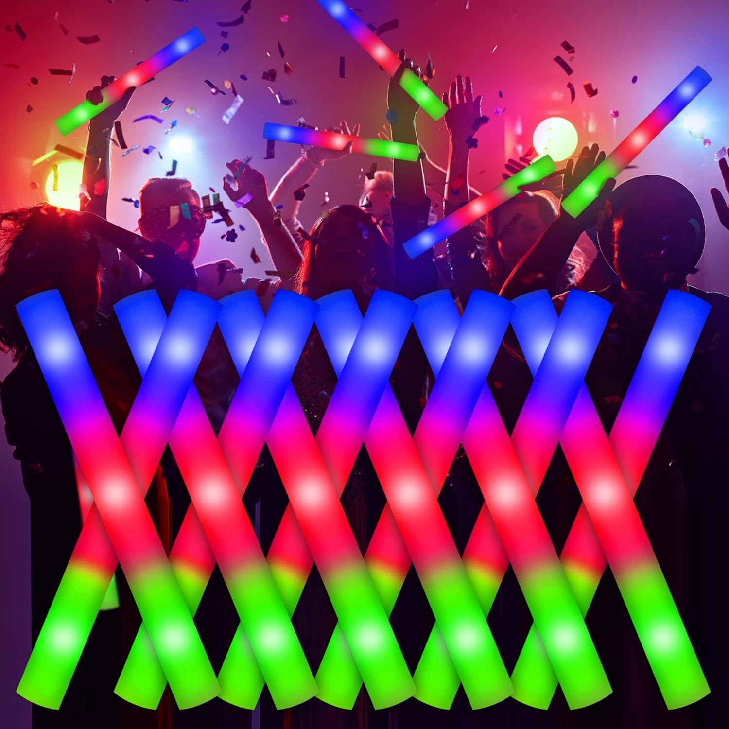 30 palos de espuma led de para conciertos, juguetes led para niños, juego de luces para fiestas, bodas, celebraciones, cumpleaños, festejos