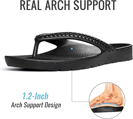 KIDMI Arch Support Flip Flops for Womens Comfortable Orthopedic Sandals for Plantar Fasciitis Beach Thong Slides