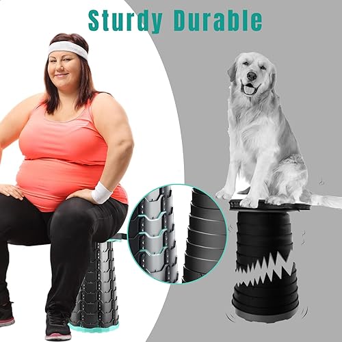 Miniatura 4 de Taburete plegable grueso, silla plegable portátil, taburete retráctil para pesca, taburetes portátiles para adultos, excursiones de senderismo,
