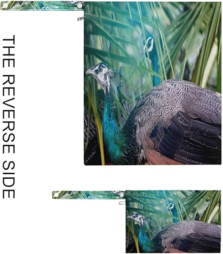 Miniatura 8 de ERKIES Beautiful Peacock Wet and Dry Bags 2Pcs Waterproof Reusable Multifunctional Organizer with Zippered Pockets Can be Used for Beach Travel Gym