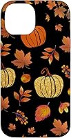 Vista 4 de Fall Leaves and Pumpkins Pattern Halloween Autumn Case for iPhone 17