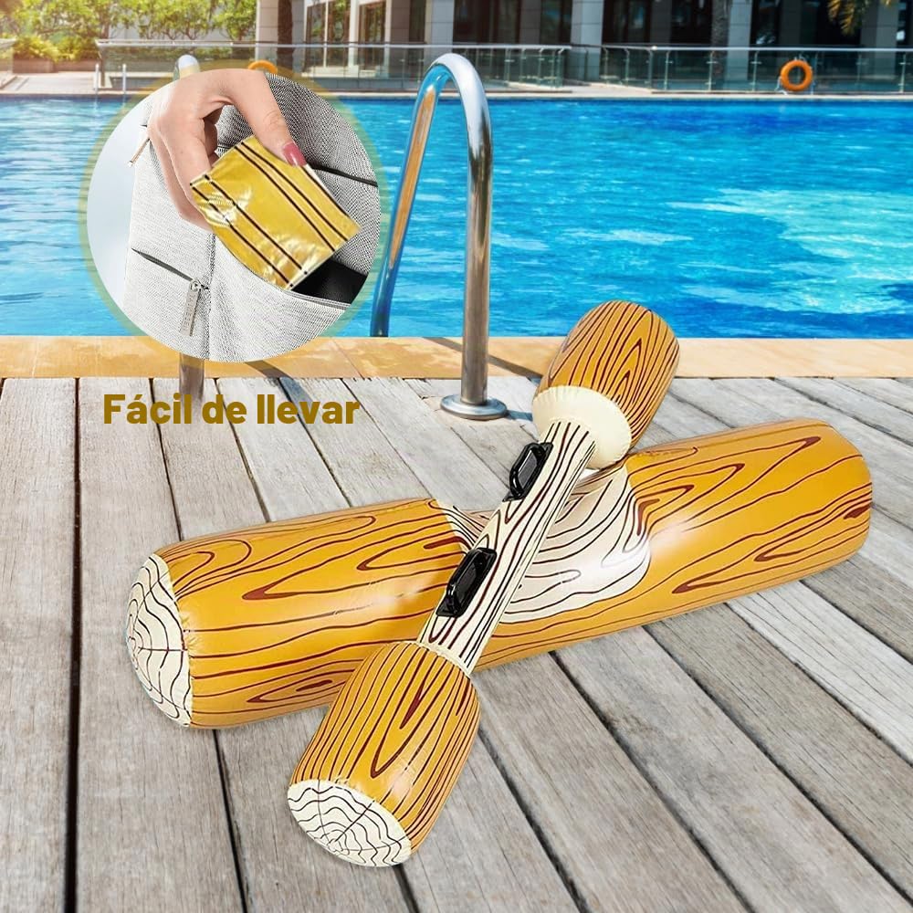 Juego de 4 juguetes inflables para piscina, juguete de remo flotante inflable, fiesta de piscina con 2 vigas de combate inflables, juguete de remo flotante para adultos y niños