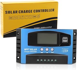 100A MPPT Laderegler Solar Wasserdicht Solar Laderegler für 12V/24V Solaranlagen - Max 50V PV-Eingang - LCD-Display (Solarpanel, Batterie, Wohnmobil)