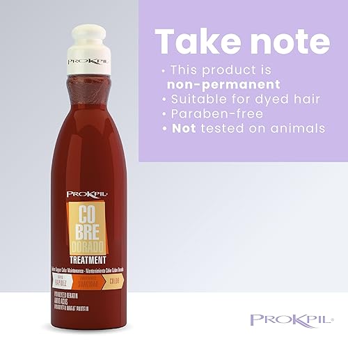 Miniatura 6 de Prokpil Cobre Dorado Tratamiento Color Matizante  Máscara matices de mantenimiento de tratamiento de cobre dorado (tamaño regular, 10 oz-10.1fl oz)