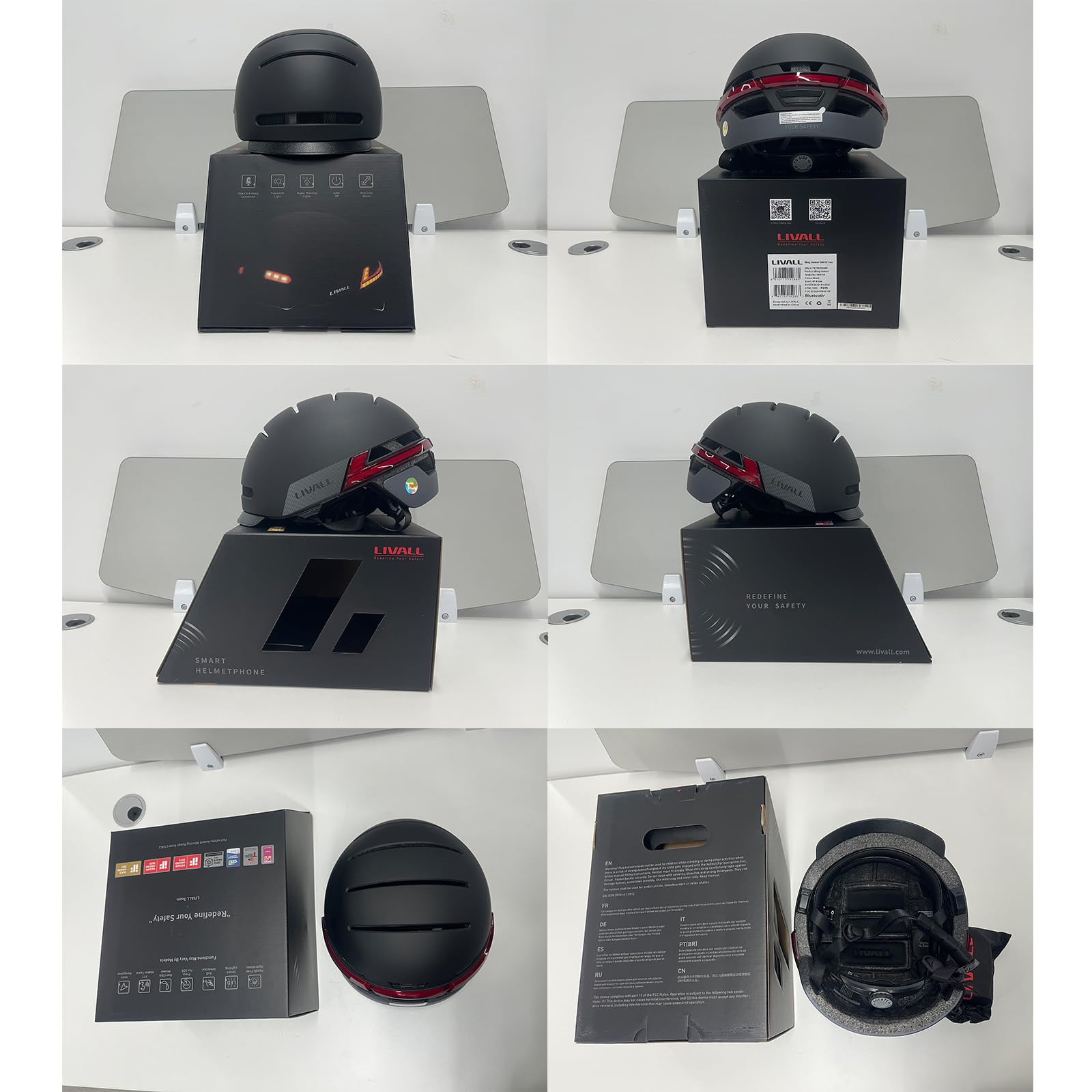 LIVALL BH51M NSO Smart Casco da bicicletta Bluetooth con altoparlanti e microfono integrato, casco da bicicletta con indicatori di direzione intelligenti, rilevamento delle cadute, casco da bicicletta
