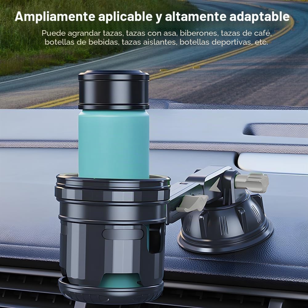 Portavasos Coche Ajustable Universal, Soportes para Botellas para Coche Plegable, Portavasos Botellas Cochespara Café Bebidas, Soporte para Vasos de Agua para Coche Camiones