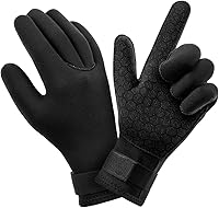 Vista 1 de AUAUY Guantes de buceo, guantes de neopreno de 0.118 pulgadas (0.118 in), guantes de neopreno cálidos de cinco dedos, guantes de surf flexibles