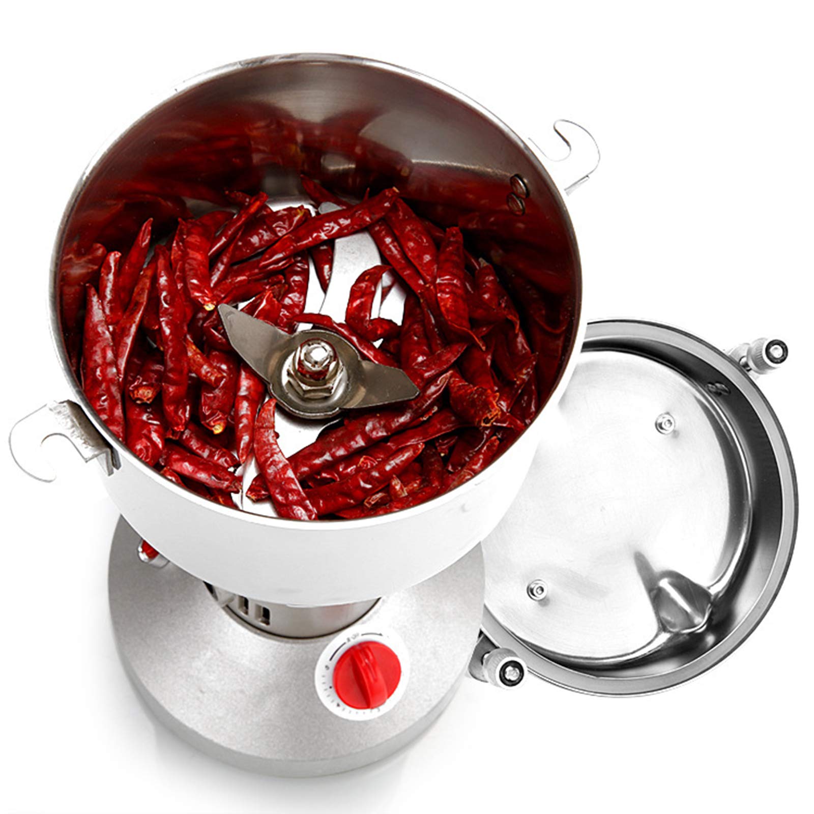 750 G Macinacereali Elettrico 3000 W Macina Erbe 70-300 Mesh Macina Spezie per Uso Domestico ad Altissima velocità Adatto per Famiglie Cliniche Farmacie Cinesi Mulini Ristoranti
