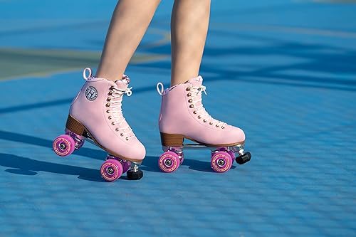Miniatura 5 de HASERD Patines para mujeres y niñas, patines para pista, patinaje artístico y rítmico, para interiores y exteriores, zapatos clásicos de doble fila