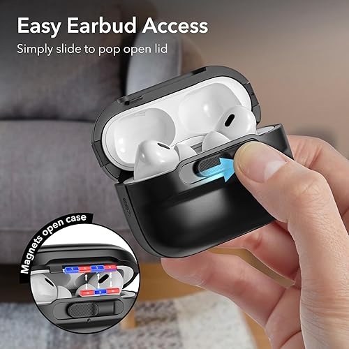 Miniatura 4 de ESR Funda para AirPods Pro (202320222019, 21 generación), compatible con Airpods Pro 2 (cable USB-CLightning), listo para MagSafe, bloqueo de tapa