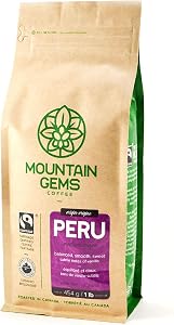 Mountain Gems Coffee - Peru (Medium Roast), 454 g