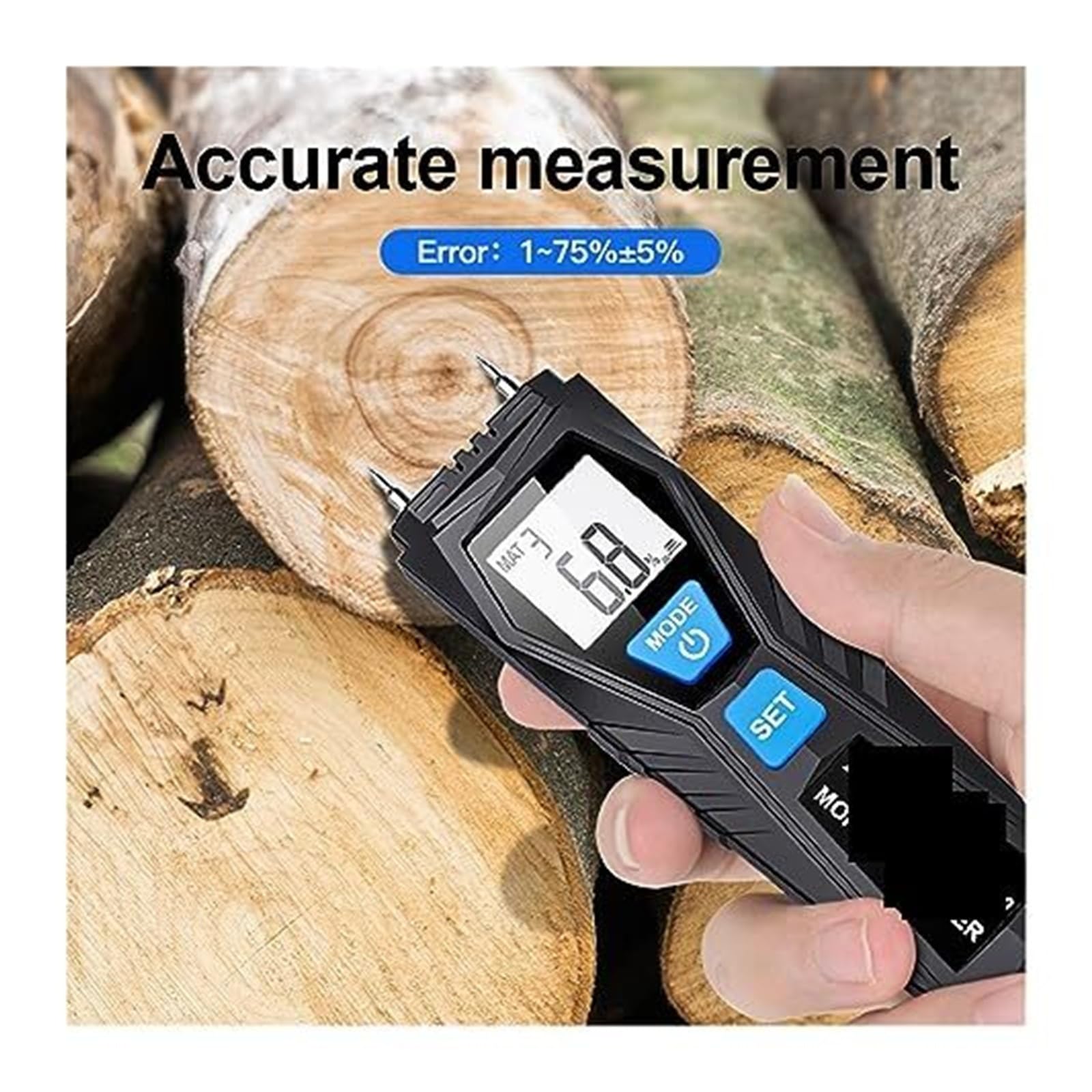 Medidor de humedad madera digital dos pines con pantalla LCD - Probador for y materiales construcción (WM710A)(Wm700)