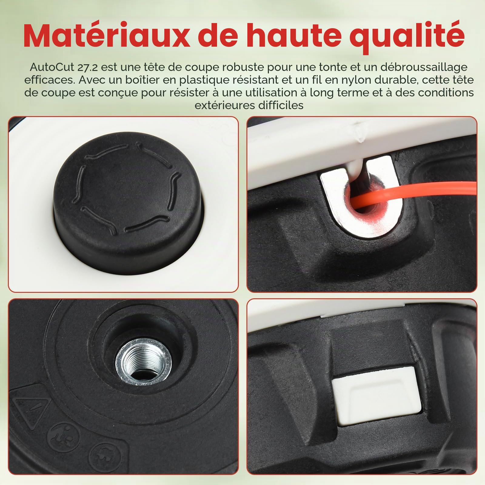 Lot de 2 têtes de débroussailleuse AutoCut 27-2 compatibles avec Stihl FS85 FS90 FS90r FS70r FS55 FS55r FS56rc FS91R FS100RX FS110 FS120 FS130 FS131 FS240 Tête de Rechange pour débroussailleuse 10 x