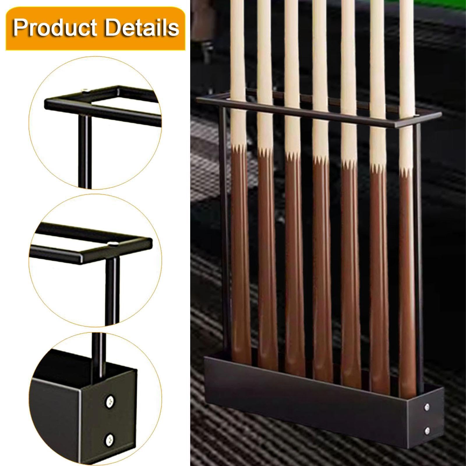 Qianly Porta Stecche da Biliardo Supporto da Terra Rastrelliera Angolare Porta Mazze da Golf Espositore Verticale in Metallo Adatto per E Angolo