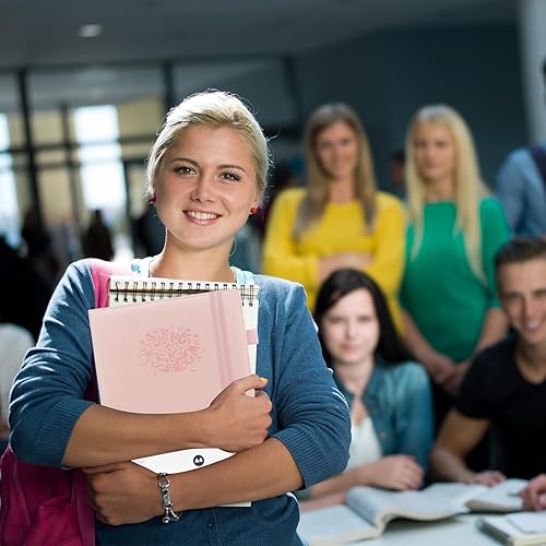 Miniatura 9 de Cuaderno de papel cuadriculado de 8.5 x 11 pulgadas, tapa dura de cuero para mujer, diario gráfico A4 de 365 páginas, cuaderno gráfico rosa para
