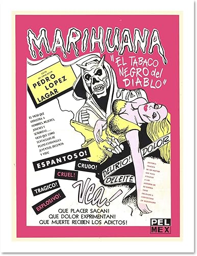 Marihuana Story 1950's Anti-weed Drugs Advertising Large Framed Art Print Poster Wall Decor 18x24 inch