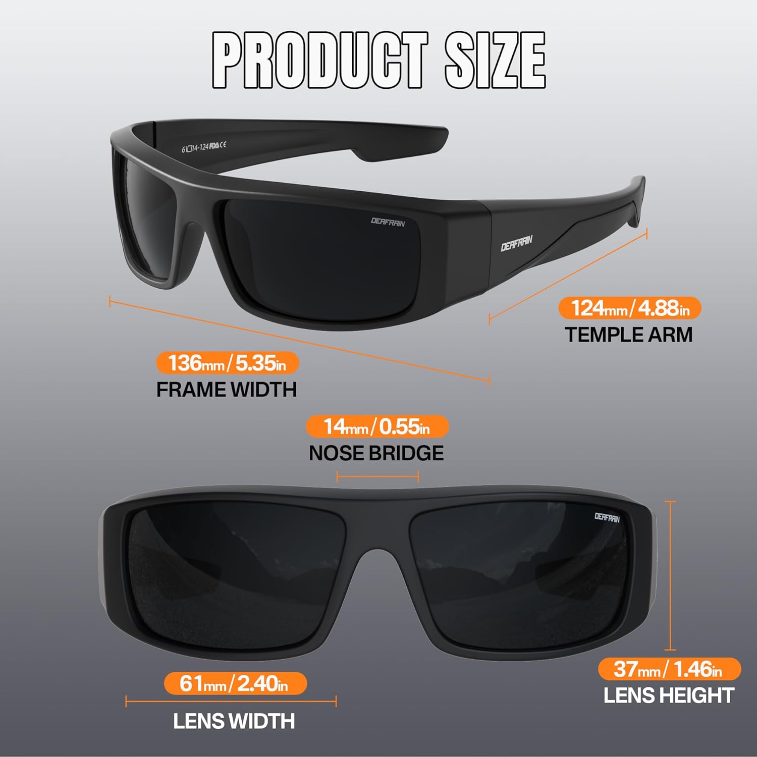 DEAFRAIN Super Dark Lens Polarized Sunglasses for Men Women Wrap Around Sport Glasses UV400 CAT 4 for Sensitive Eyes - Image 5