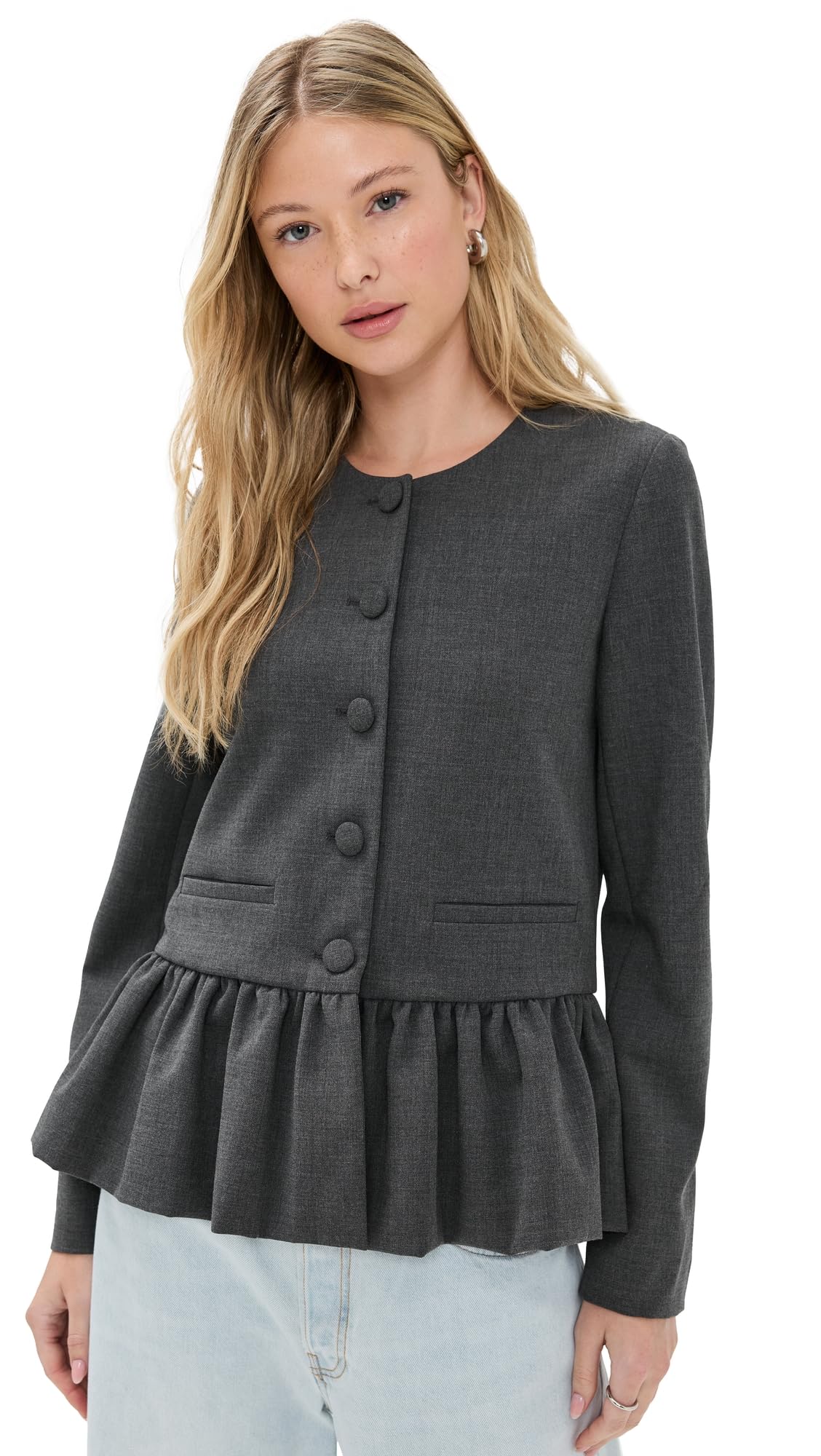WAYF Womens Blakely Peplum Jacket