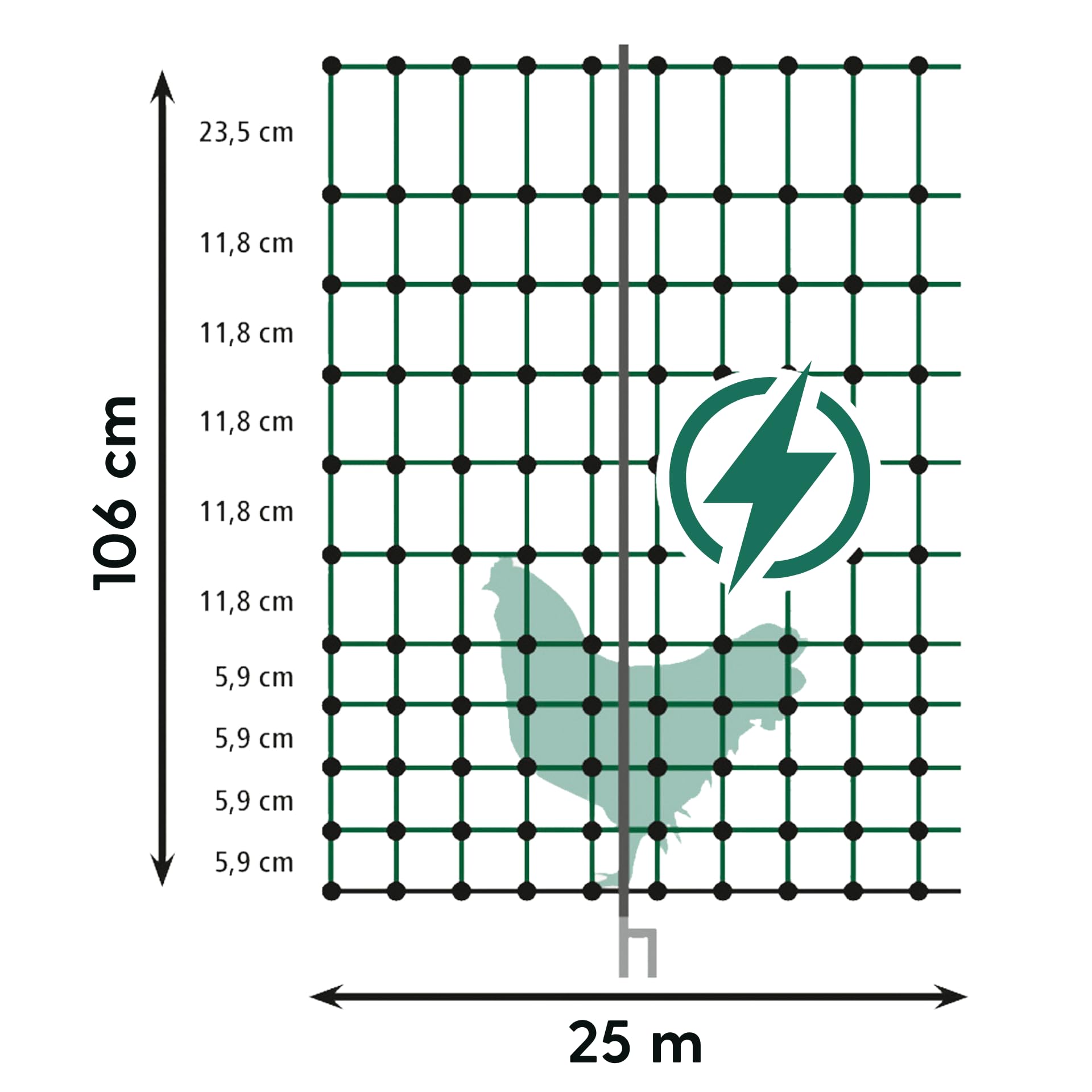 Agrarzone Geflügelnetz mit Strom 25m x 106cm Hühnerzaun Weidezaun Hühner | Hühnerzaun, Doppelspitze, Steckzaun, Hühner, Geflügel