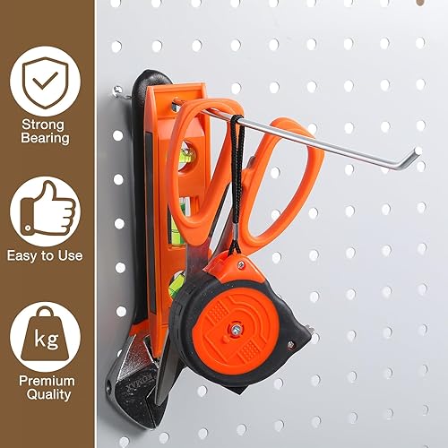 Miniatura 42 de Shimeyao 100 ganchos de acero inoxidable para colgar para tablero, ganchos de exhibición de pared a granel para accesorios organizadores de Negro