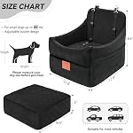 GL GLENSLAVE Siège de voiture pour chien pour chiens petits/moyens, Sièges de voiture booster pour chien avec un coussin épais pour chiens sous 35lbs, Lit pour animaux de compagnie lavable et amovible avec poches de rangement, 2 Ceintures de sécurité (Noir)