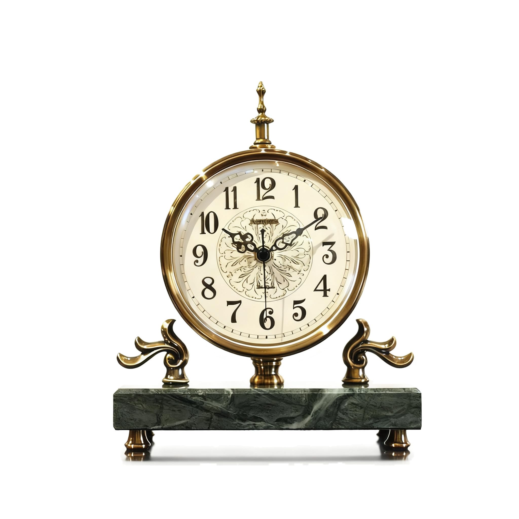 Elegante Marmoruhr, luxuriöse Vintage Schreibtischuhr, Exquisite