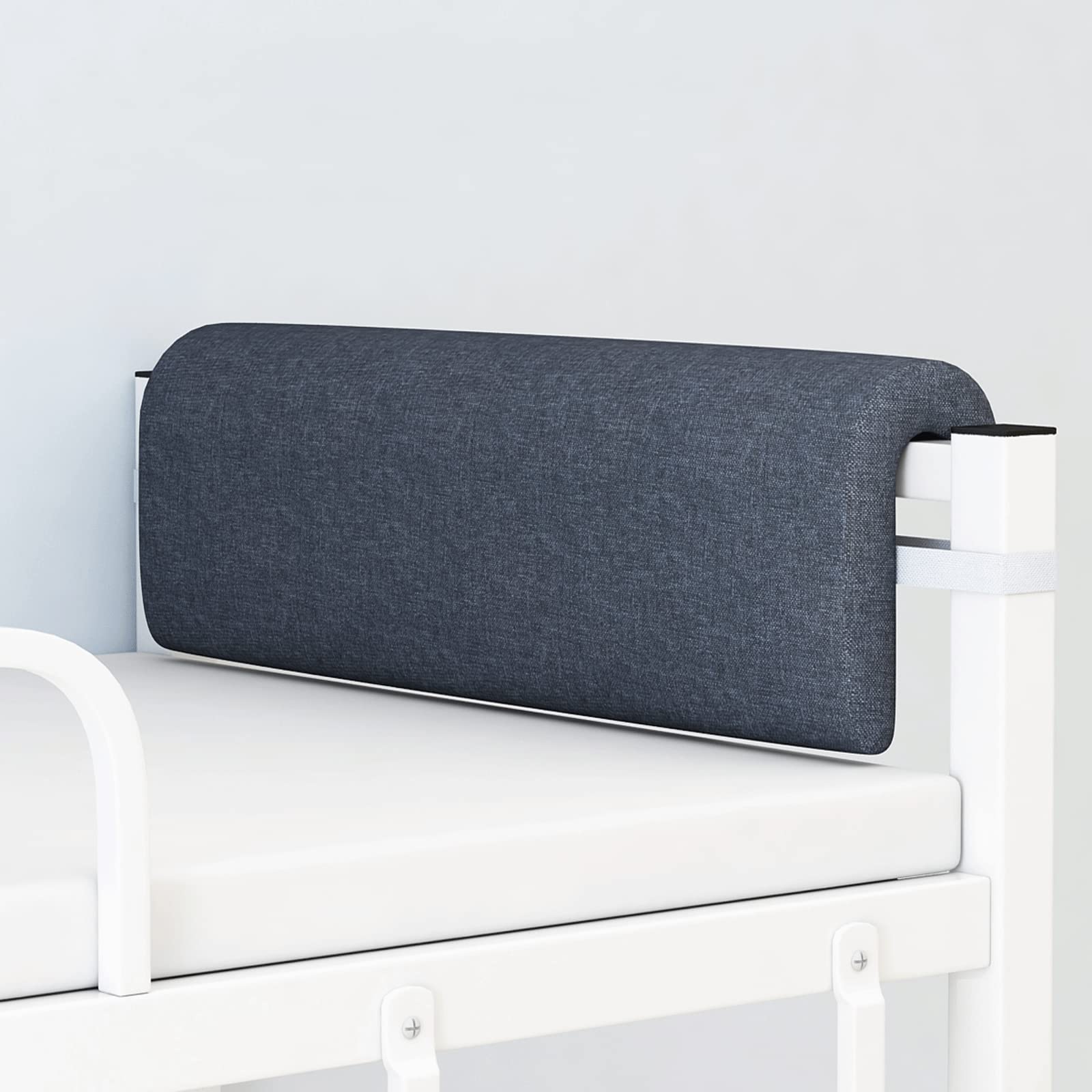 Upholstered Headboard Cushion Support Pillow King Size Single Double Backrest Cushion, Wooden/Metal Iron Bed Reading Pillow Breathable Cotton Linen Removable Headboard Bolster(70x25x5cm,Grey1)