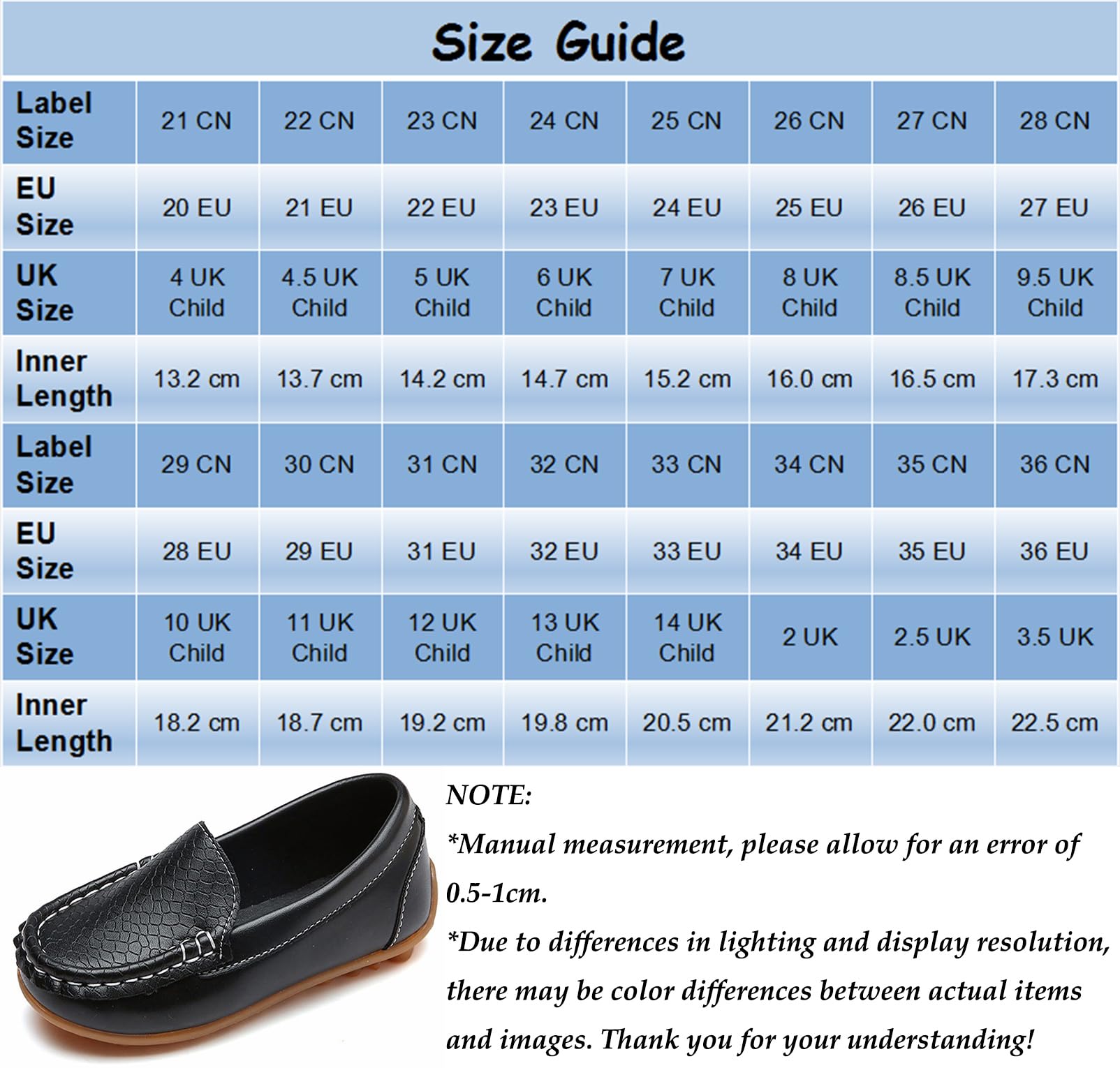 Mocasines de Cuero para Niños Chicos Chicas Moda Loafers Casual Barco Zapatos Planos Antideslizantes Oxfords Comodidad Zapatos para Caminar, Negro 33 EU