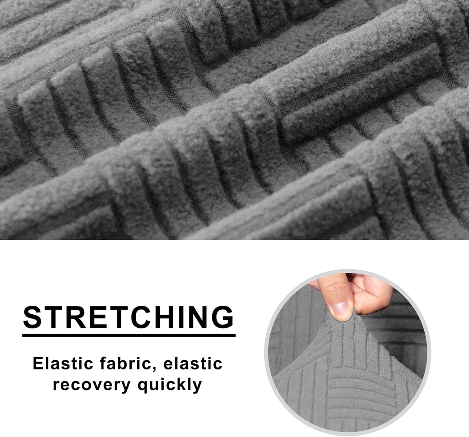 Stretch Square Rectangle Ottoman Cover - Elastic Spandex Full Coverage Slipcover, Non-Slip Washable Footrest Furniture Protector(Size:65.5" D × 33.0" W × 16.0" H,Color:Wine Red)