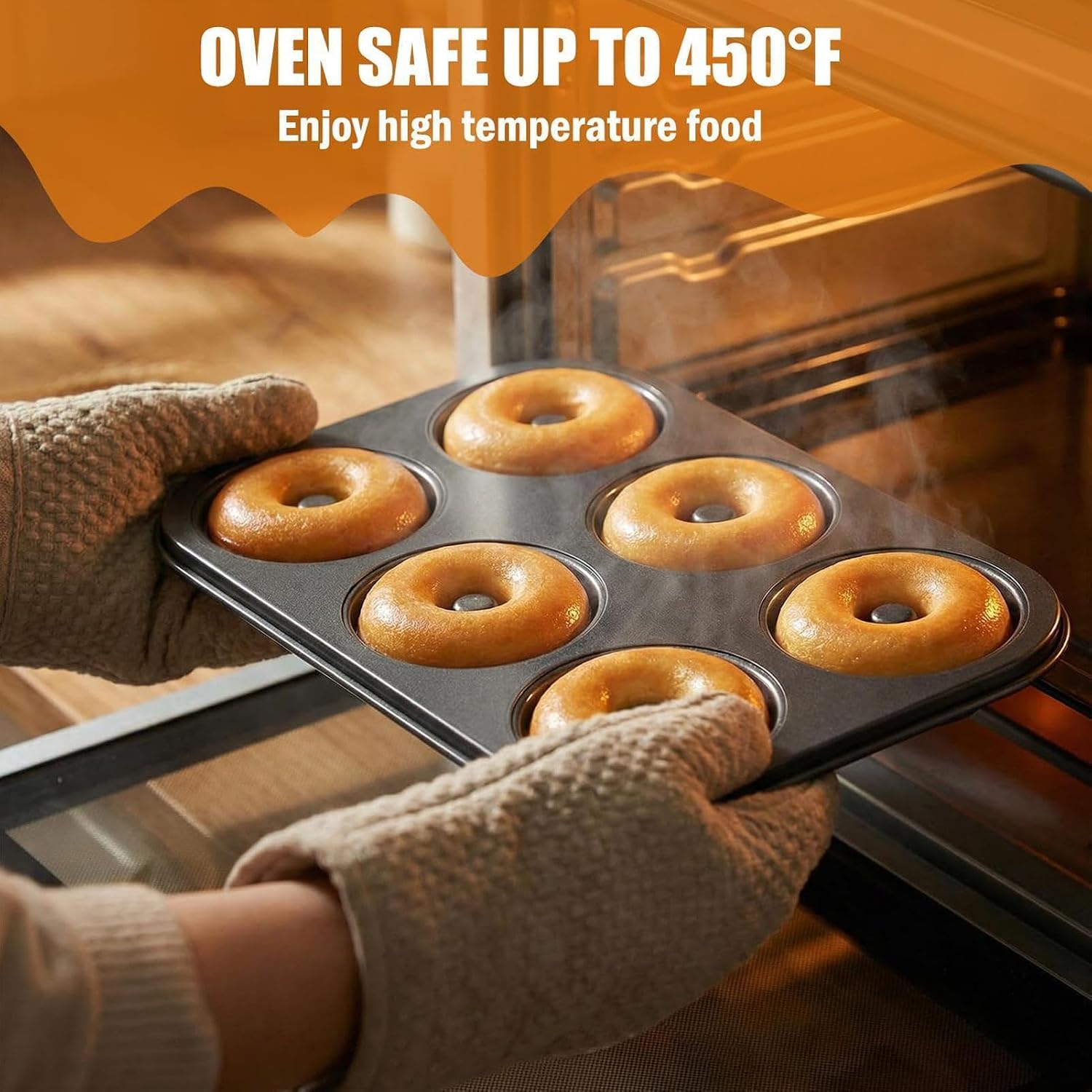 Donut Pan - Nonstick Baking Mold Tray, Round Pastry Ring Form Set With Easy Release Coating, Even Heat Distribution Function, Ideal For Home Bakery Dessert Making Cafe Catering Beginner Bakers