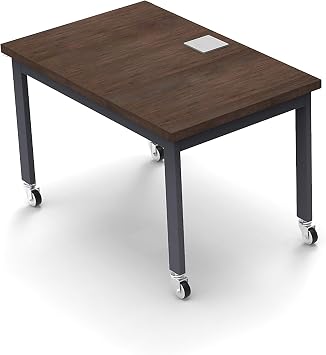 Rolling Conference Table with Power Outlet and Office Chair Set