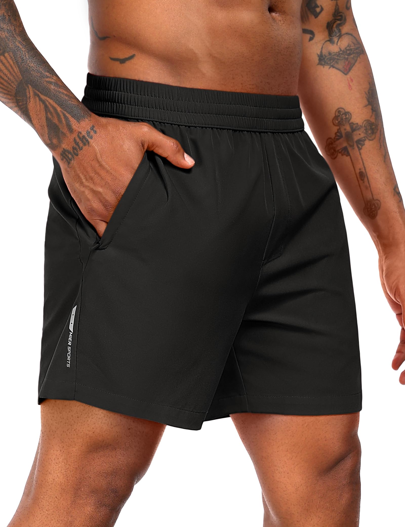 MIER Mens Running Shorts with 5 Inch Inseam Quick Dry Athletic Shorts for Gym Workout Exercise Training 3