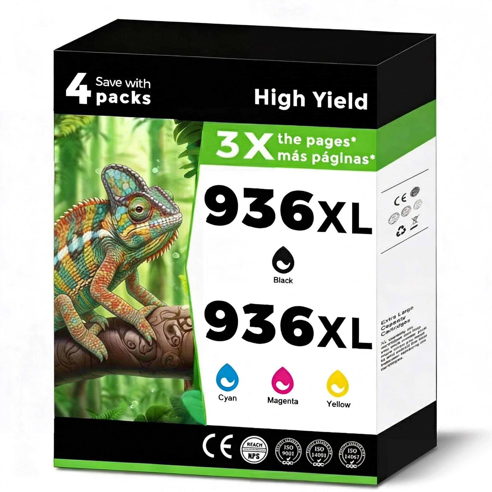 Photo 1 of FAHESEIN 936XL Ink Cartridges, 4-Pack