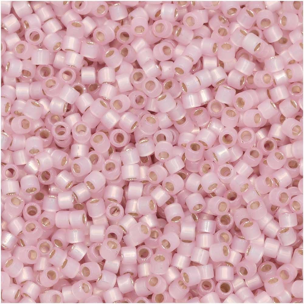 MiyukiDelica Beads, Silver Lined Light Pink Alabaster (Opal) Dyed