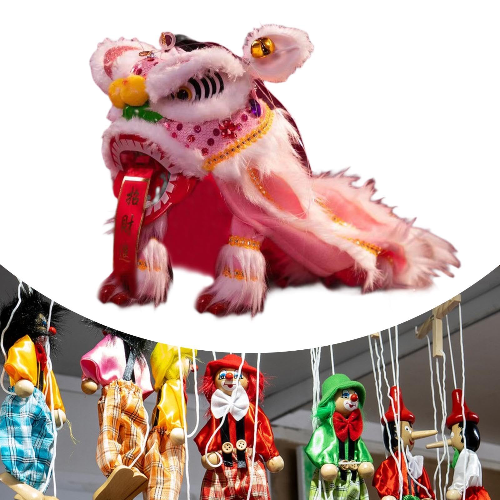 Marionnette Chinoise Lion Jouet Fait Main Souvenir 2025 Marionnette à Ficelle Lion Danse