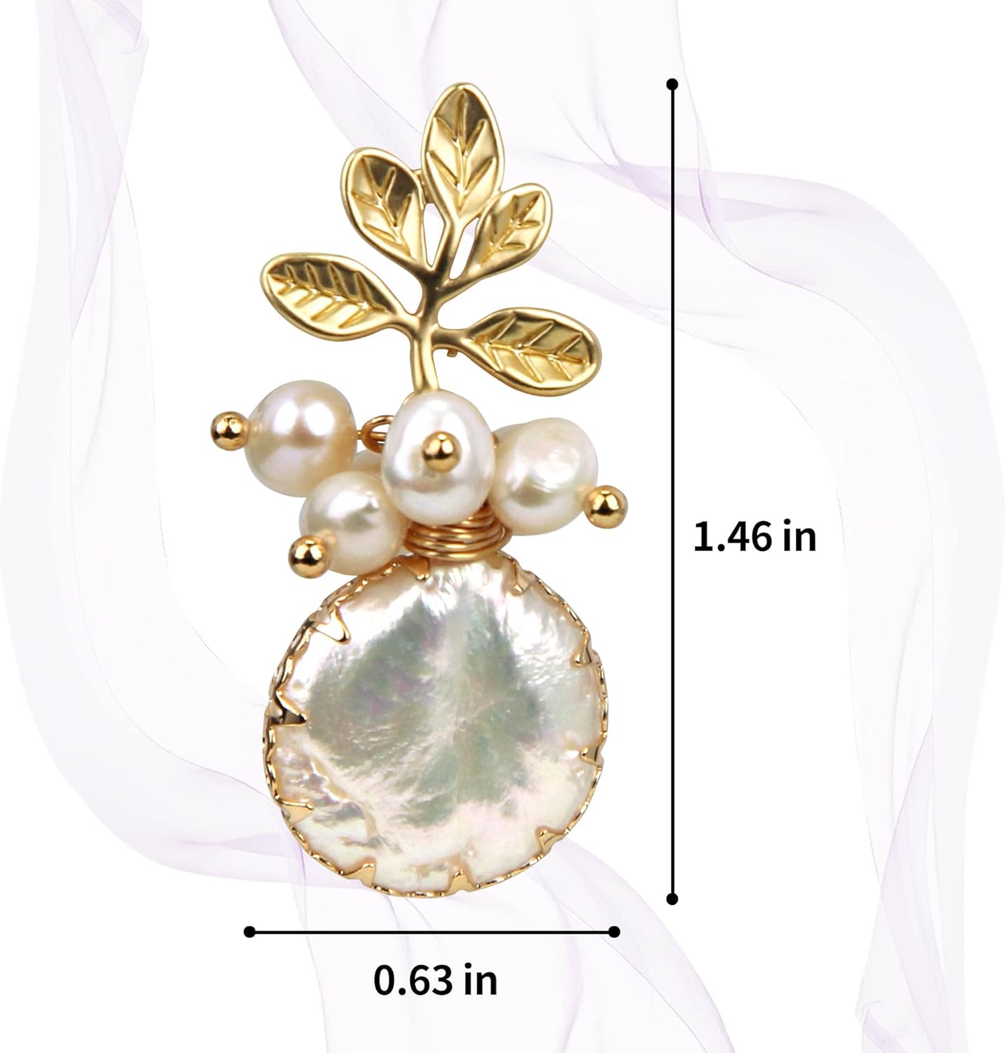 18k Gold Baroque White Big Pearl Drop Earrings For Women Handmade Trendy Comfy Real Freshwater Pearls Aesthetic Life Tree Dangle Earrings Engaged Wedding Bridesmaid Hanging Jewelry - Image 5