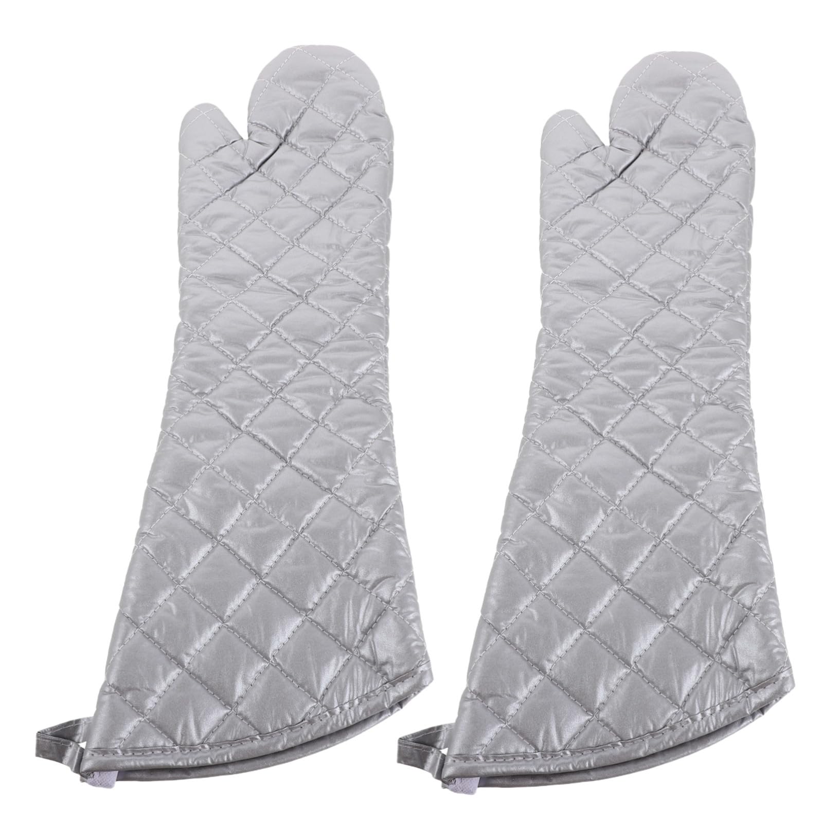 Guantes de Cocina Resistentes al Calor Agua para Horno y Barbacoa de Manoplas Ergonómicas Antideslizantes para Microondas Cocina y Parrilla Talla Grande Plateada