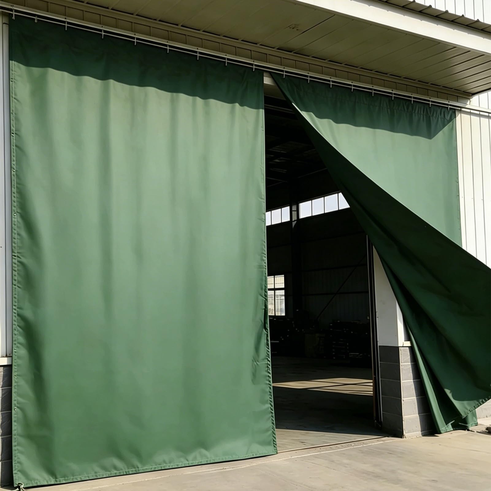 Heavy Duty Waterproof Tarpaulin - Roof Tarp for Rain/Camping Ground/Emergency Shelter/Wood Stack Cover - Green Canvas with Reinforced Grommets(1.2x1.8m(3.9ftx5.9ft))