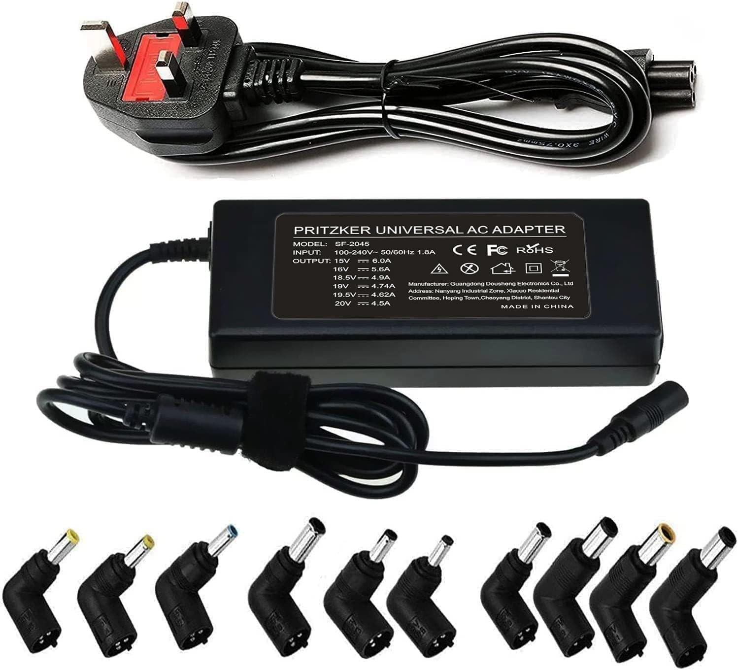 Pritzker Laptop Charger 90W,15V-20V Power Supply with 10 Connectors,Compatible with 65W 45W AC Adapter for for Acer Chromebook Toshiba Satellite, for Lenovo IdeaPad, for Asus Acer Laptop