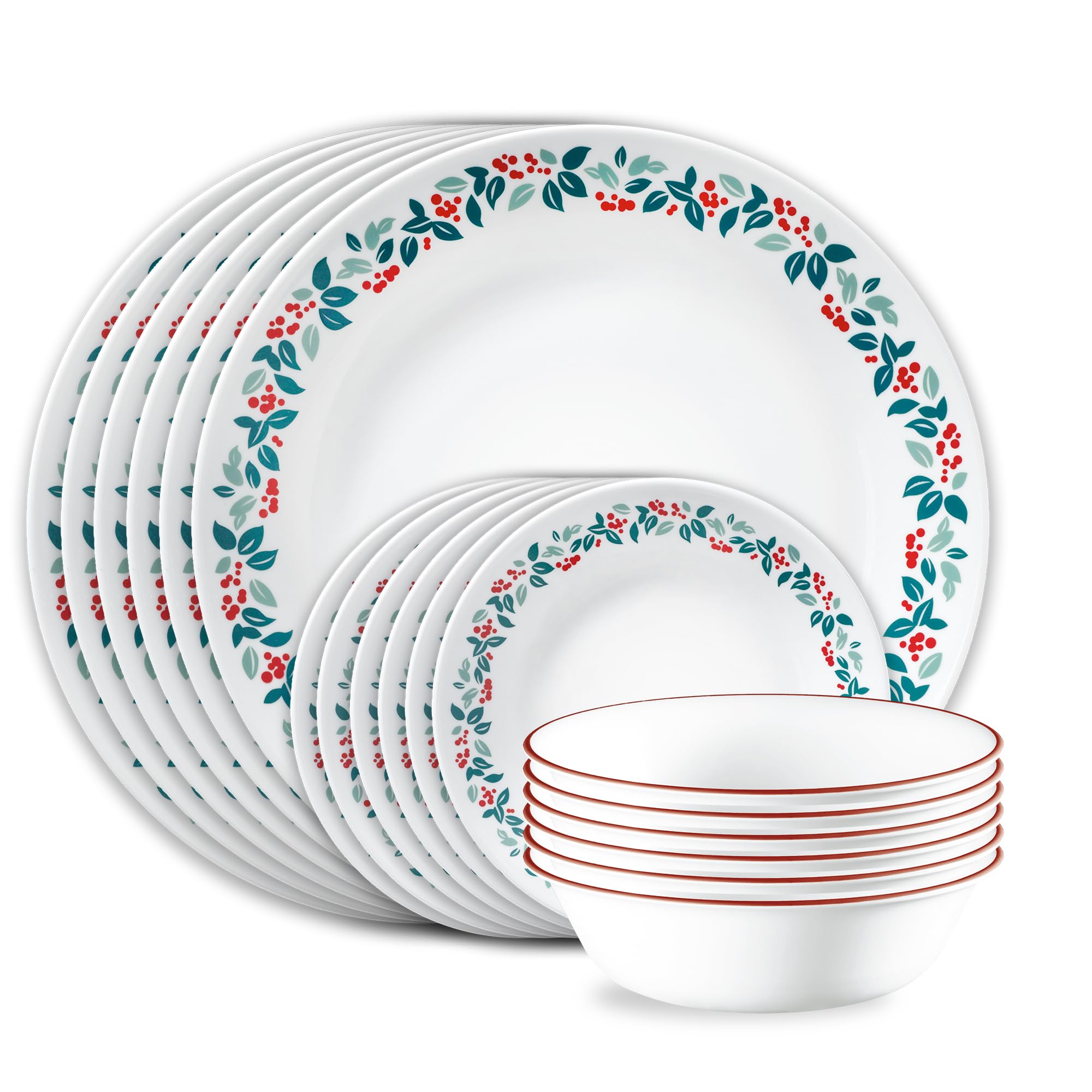 Corelle Winter Berries 18-Piece Dinnerware Set, Service for 6