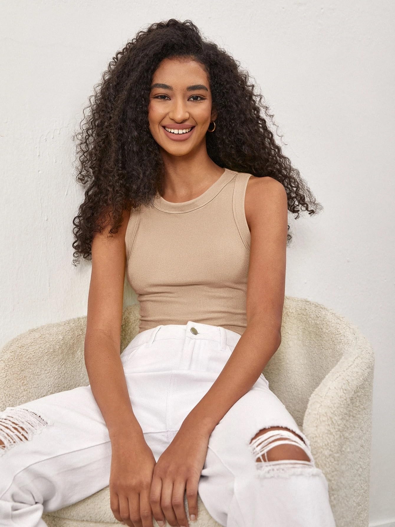 KERI PERRY Top da donna senza pancia top donna canotta Activewear sport western casual cotone camisole
