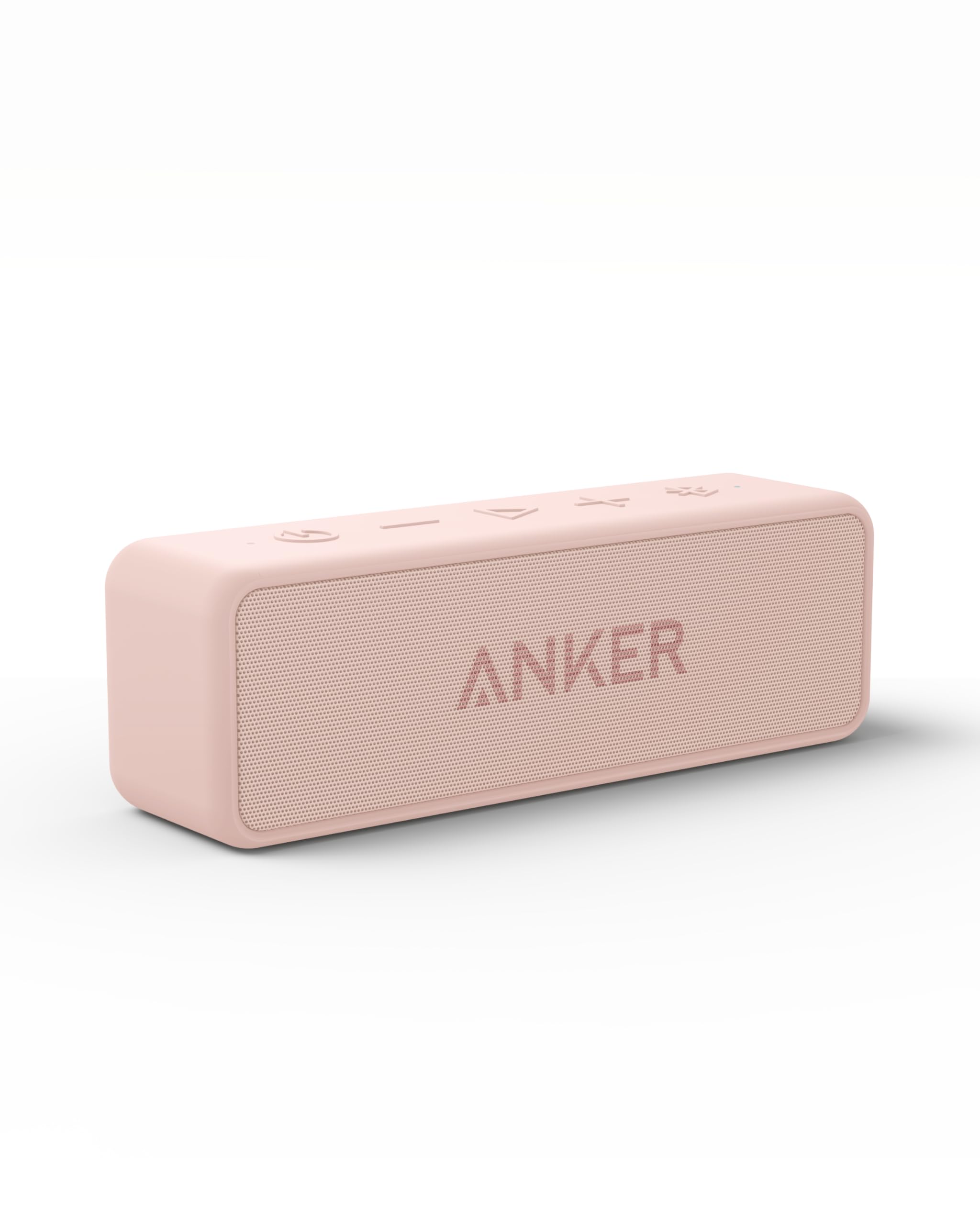 Anker Soundcore 2 Portable Bluetooth Speaker with Stereo Sound, Bluetooth 5, Bassup, IPX7 Waterproof, 24-Hour Playtime, Wireless, Speaker for Home, Outdoors, Travel Pink